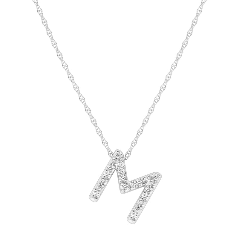 Diamond Initial Slider Necklace in Sterling Silver Necklaces Bevilles M 