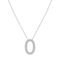 Diamond Initial Slider Necklace in Sterling Silver Necklaces Bevilles O 