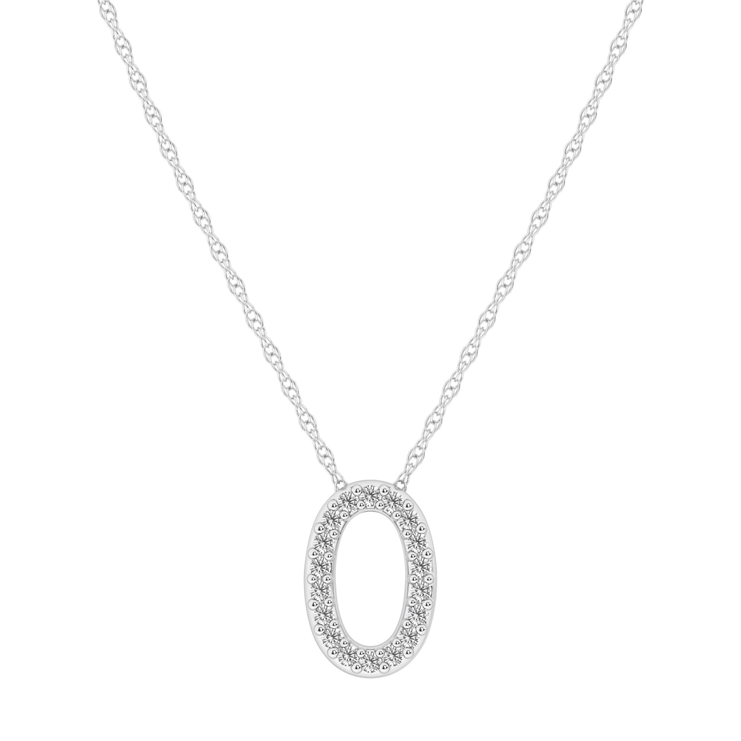 Diamond Initial Slider Necklace in Sterling Silver Necklaces Bevilles O 