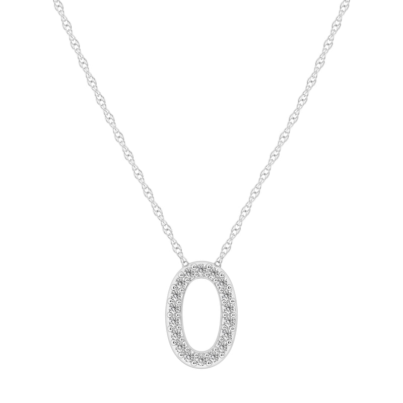 Diamond Initial Slider Necklace in Sterling Silver Necklaces Bevilles O 