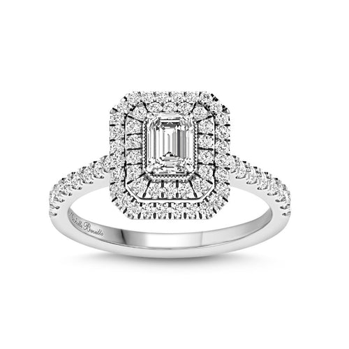 Love By Michelle Beville Double Halo Ring with 1.00ct of Diamonds in 18ct White Gold Rings Bevilles 