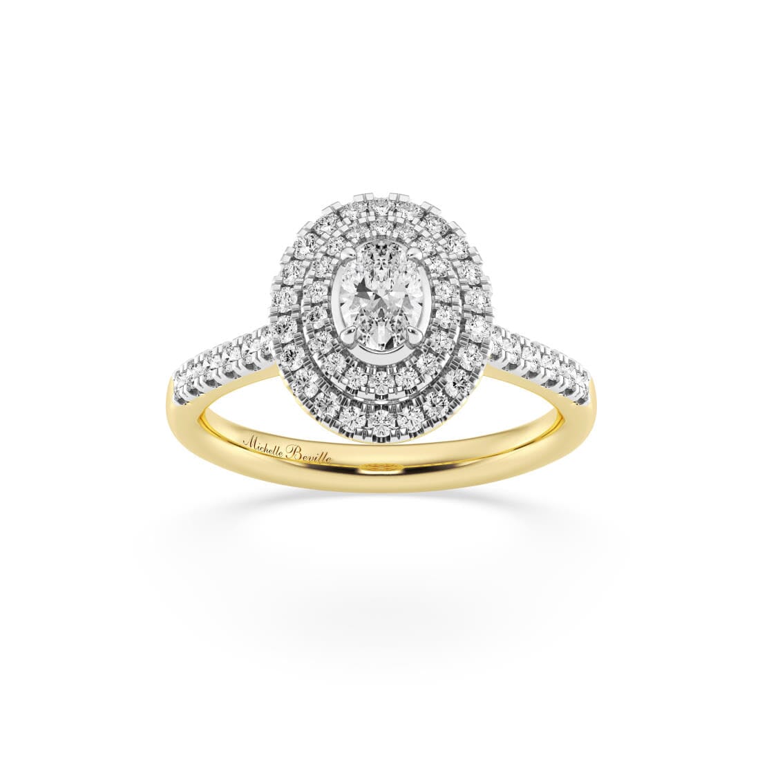 Love By Michelle Oval Solitaire Ring with 0.70ct of Diamonds in 18ct Yellow Gold Rings Bevilles 