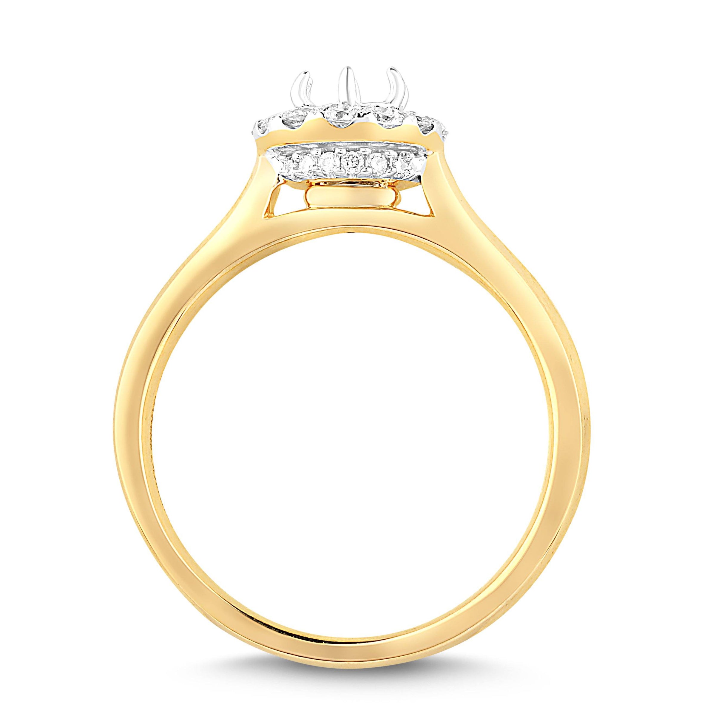 Love by Michelle Beville Halo Solitaire Ring with 0.55ct of Diamonds in 18ct Yellow Gold Rings Bevilles 