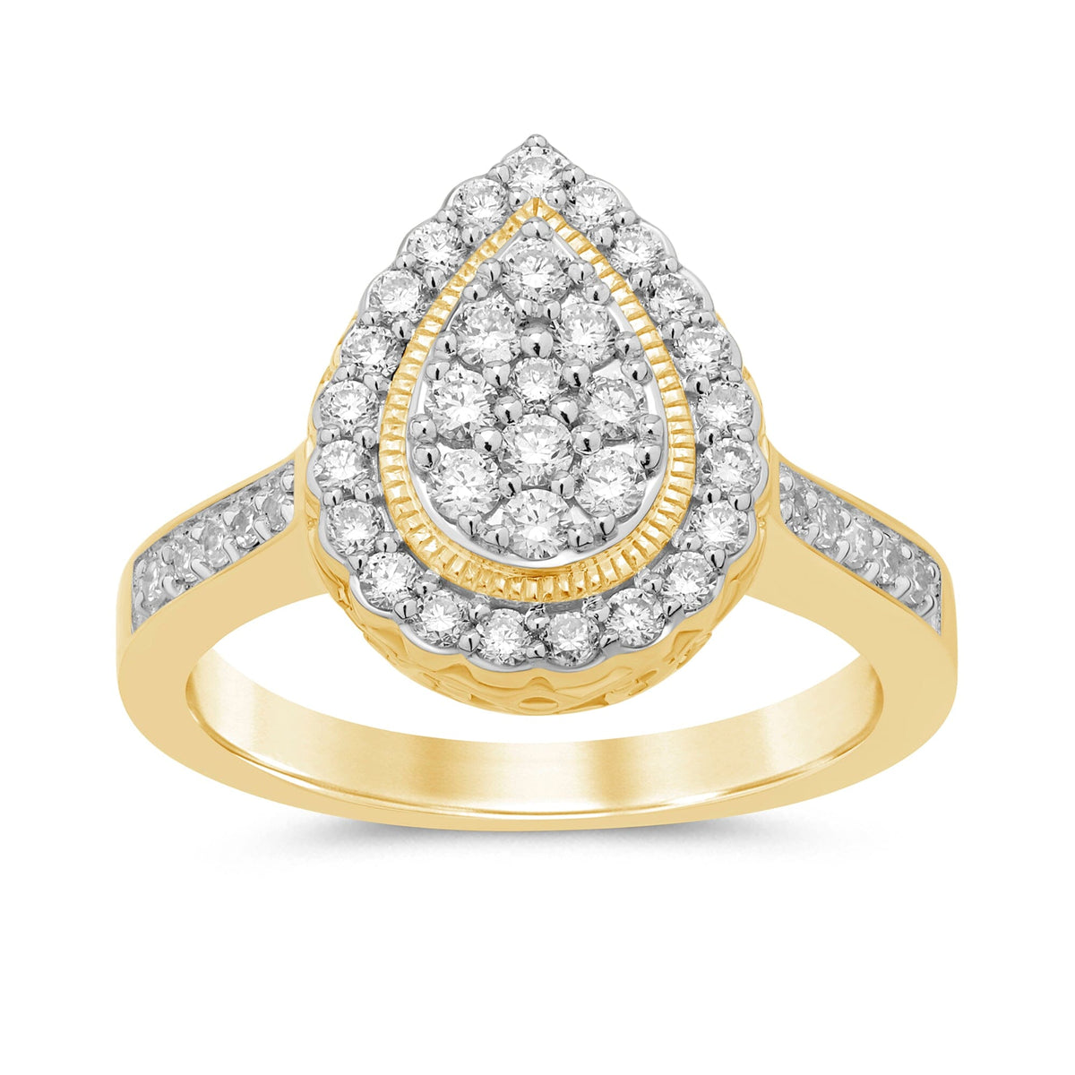Meera Pear Shaped Ring with 1/2ct of Laboratory Grown Diamonds in 9ct Yellow Gold Rings Bevilles 