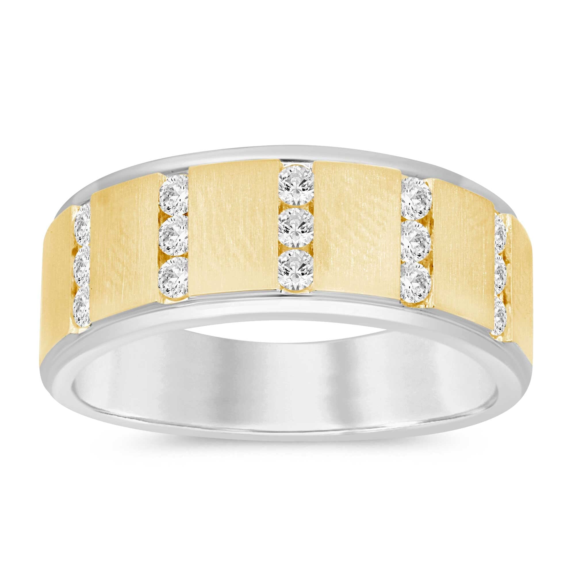 Meera Multi Row Ring with 1/2ct of Laboratory Grown Diamonds in 9ct Yellow Gold and 9ct White Gold Rings Bevilles 