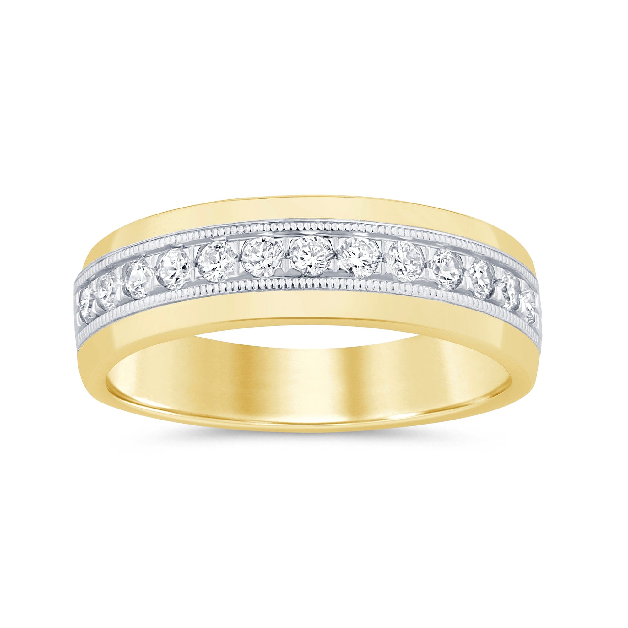 Meera Channel Ring with 1/2ct of Laboratory Grown Diamonds in 9ct Yellow Gold and 9ct White Gold Rings Bevilles 