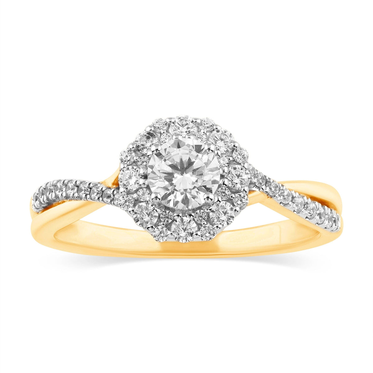 Meera Dress Ring with 0.60ct of Laboratory Grown Diamonds in 9ct Yellow Gold Rings Bevilles 