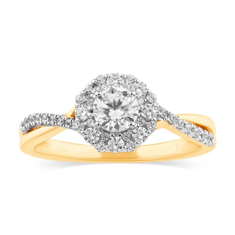 Meera Dress Ring with 0.60ct of Laboratory Grown Diamonds in 9ct Yellow Gold Rings Bevilles 