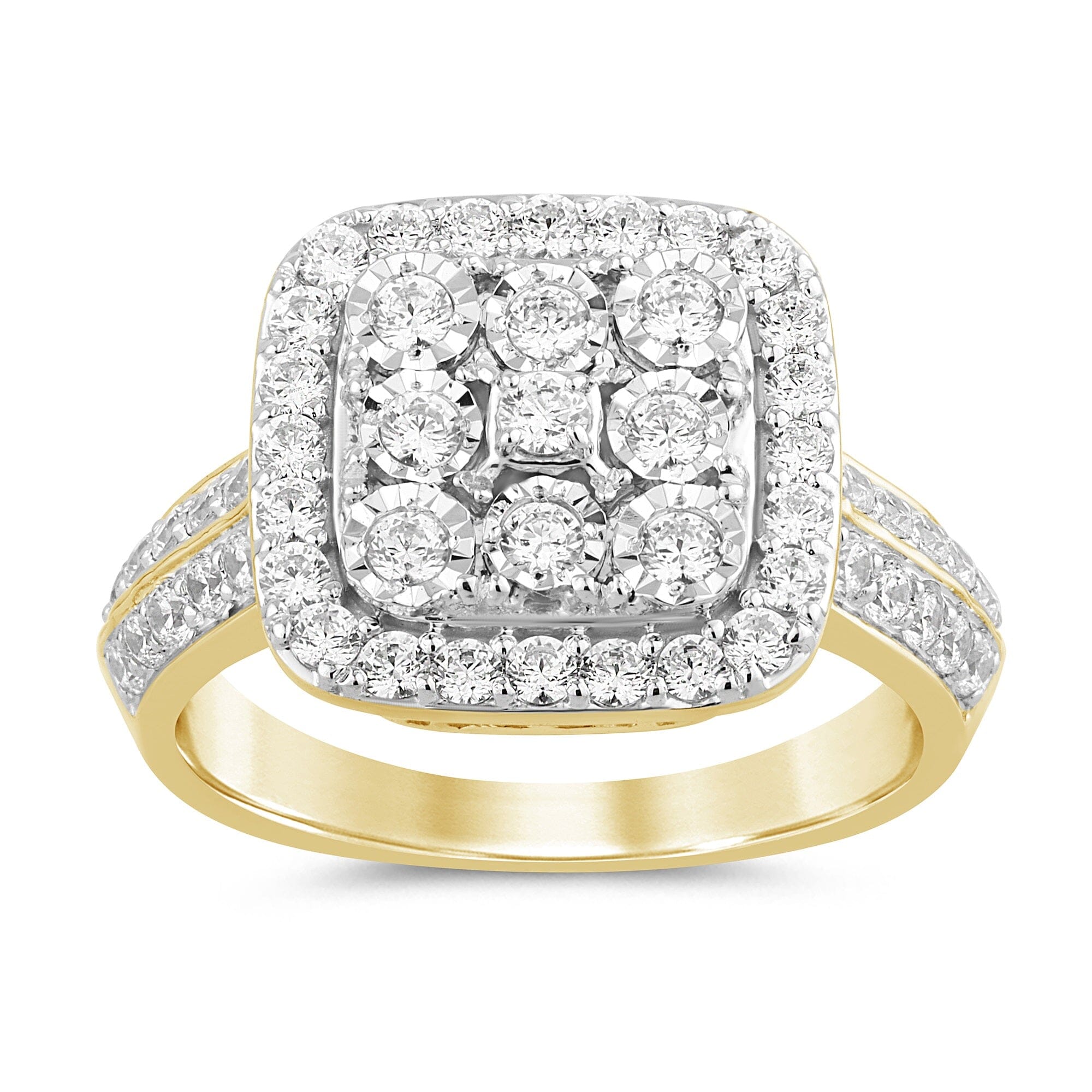 Meera Square Look Ring with 1.00ct of Laboratory Grown Diamonds in 9ct Yellow Gold Rings Bevilles 