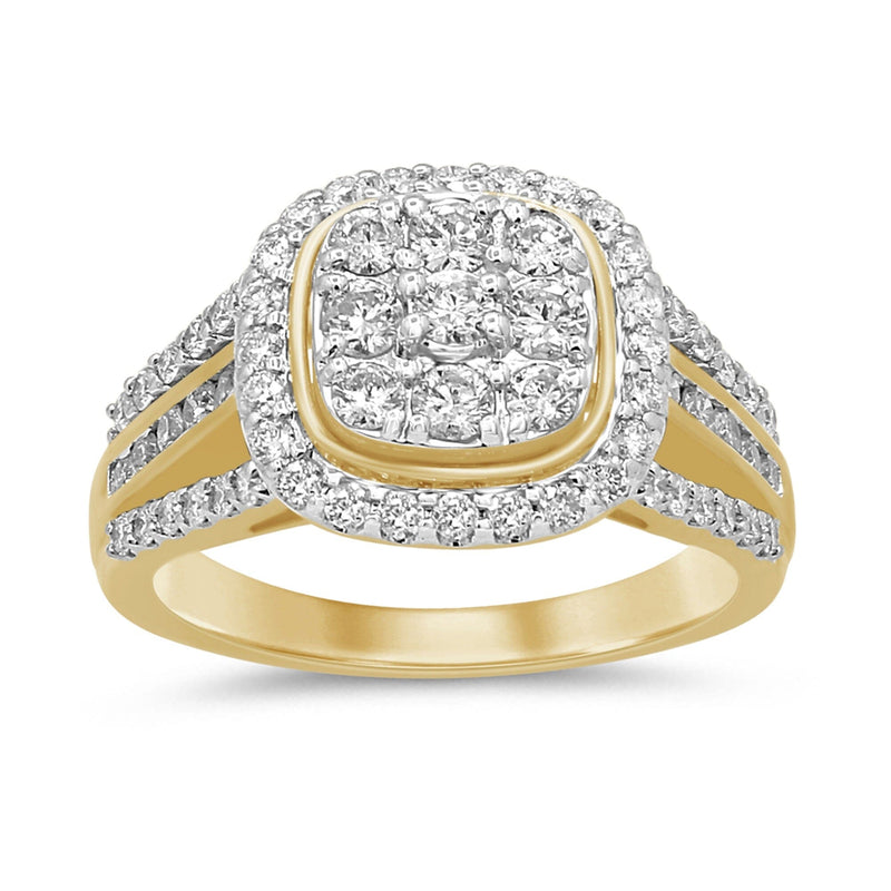 Meera Cushion Shaped Ring with 1.00ct of Laboratory Grown Diamonds in 9ct Yellow Gold Rings Bevilles 