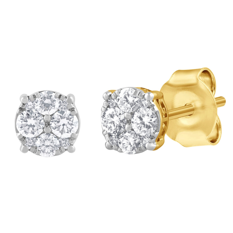 Meera Stud Earrings with 1/4ct of Laboratory Grown Diamonds in 9ct Yellow Gold Earrings Meera 
