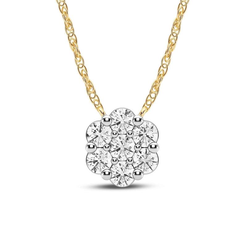 Meera Flower Necklace with 1/3ct of Laboratory Grown Diamonds in 9ct Yellow Gold Necklaces Bevilles 