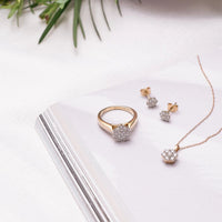 Meera Flower Earrings with 1.00ct of Laboratory Grown Diamonds in 9ct Yellow Gold Earrings Bevilles 