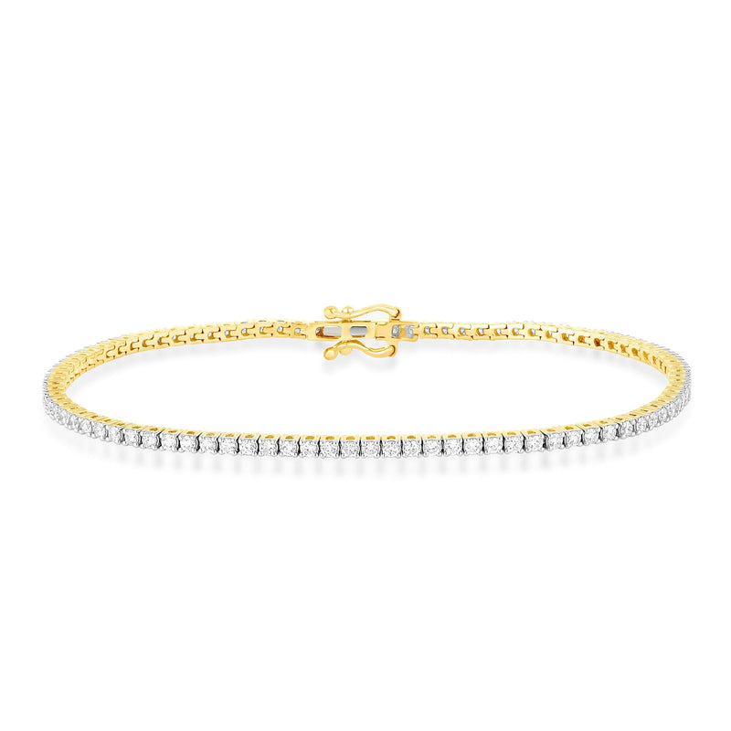 Meera Tennis Bracelet with 1.50ct of Laboratory Grown Diamonds in 9ct Yellow Gold Bracelets Bevilles 