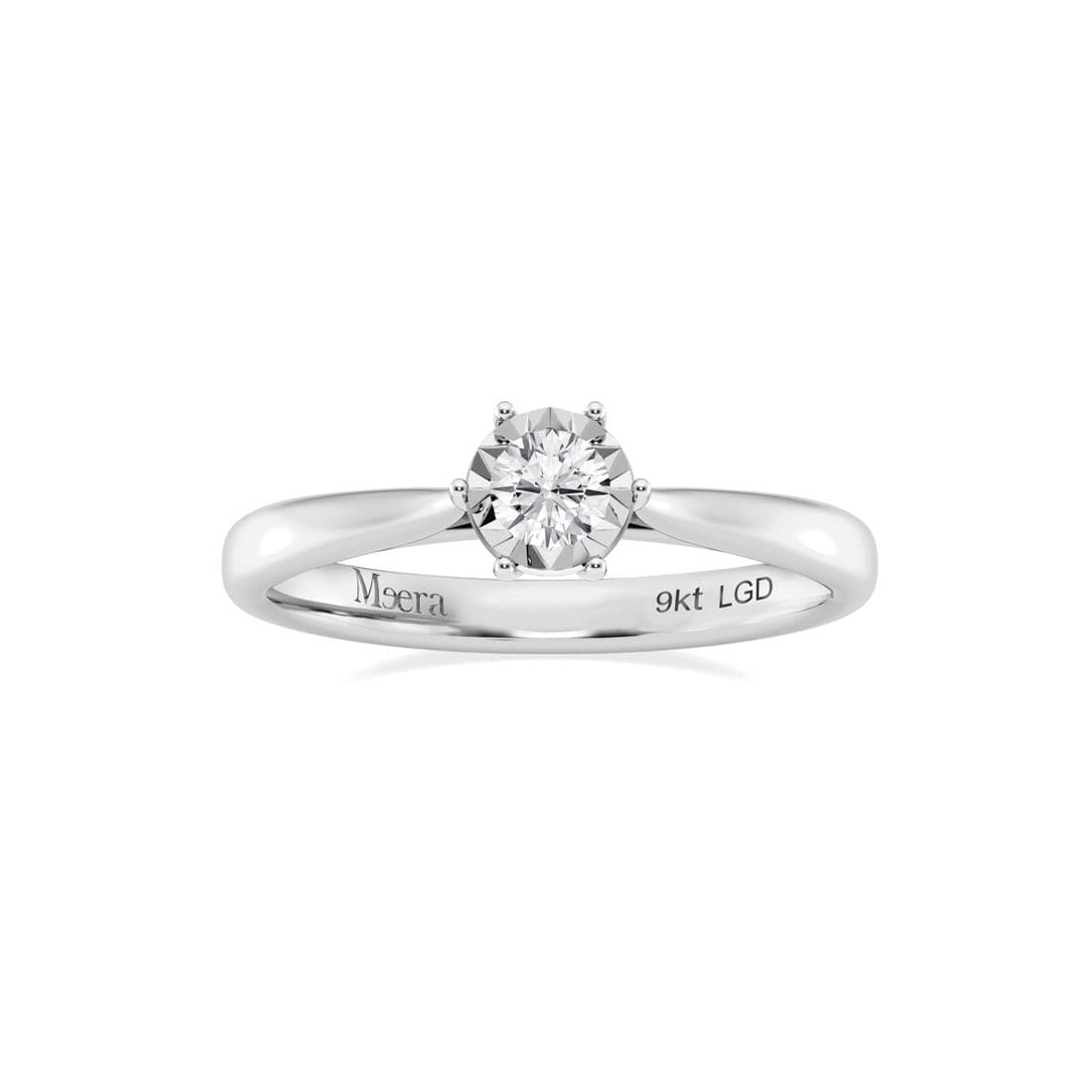 Meera 1/5ct Solitaire Laboratory Grown Diamond Ring in 9ct White Gold Rings Bevilles 