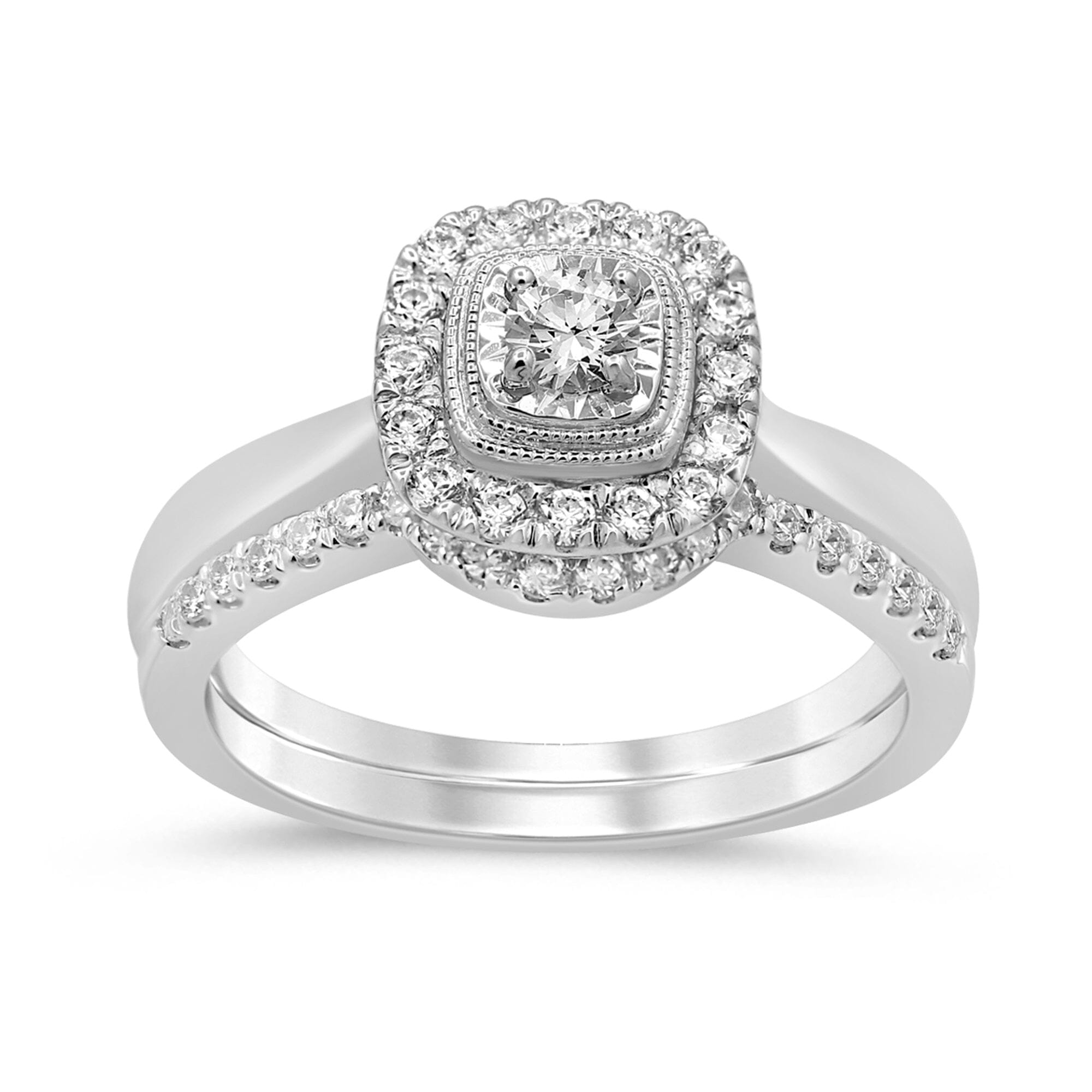 Meera Square Solitaire with 0.50ct of Laboratory Grown Diamonds in 9ct White Gold Rings Bevilles 