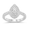 Meera Double Pear Halo Ring with 1.00ct of Laboratory Grown Diamonds in 9ct White Gold Rings Bevilles 