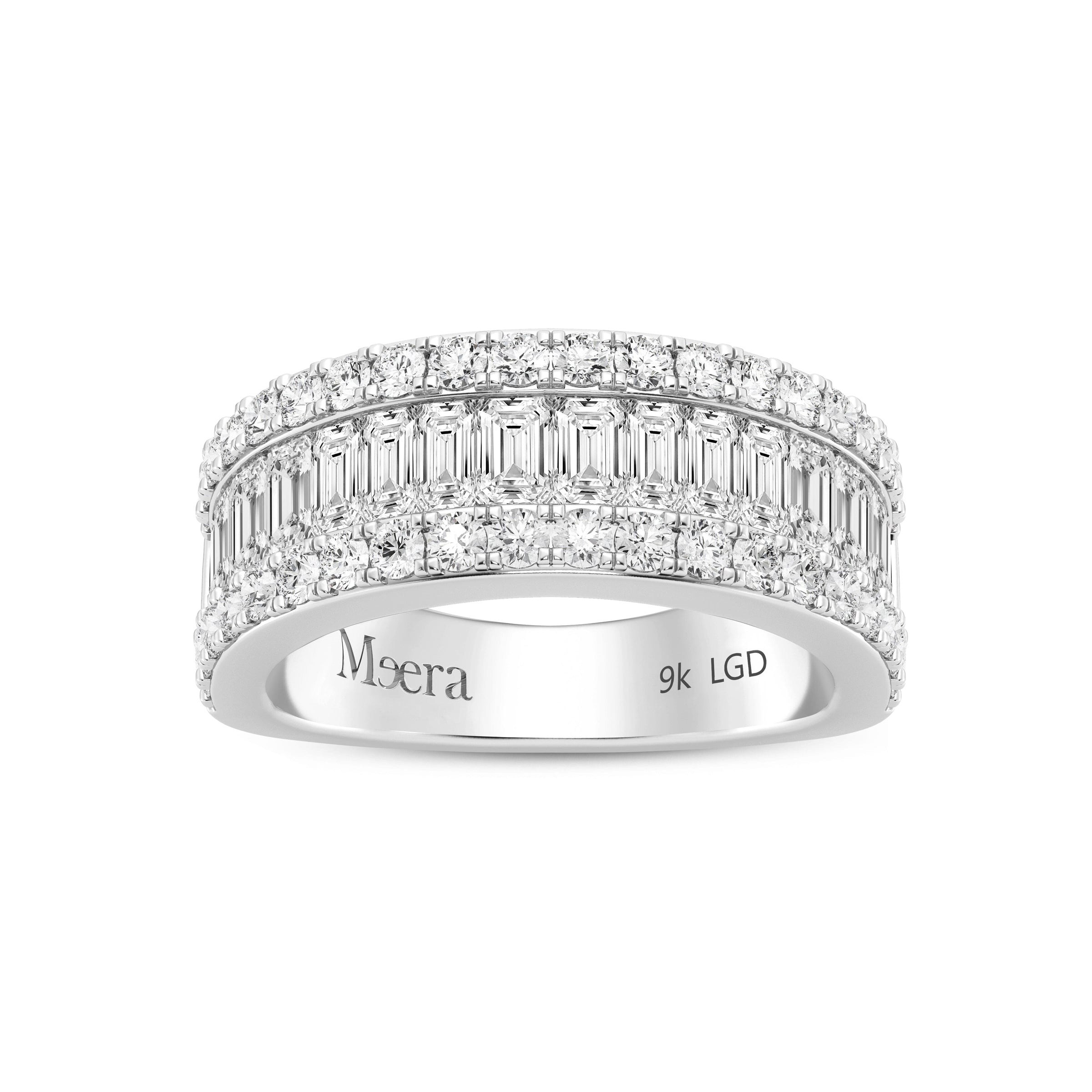 Meera Baguette Channel Ring with 2.00ct of Laboratory Grown Diamonds in 9ct White Gold Rings Bevilles 