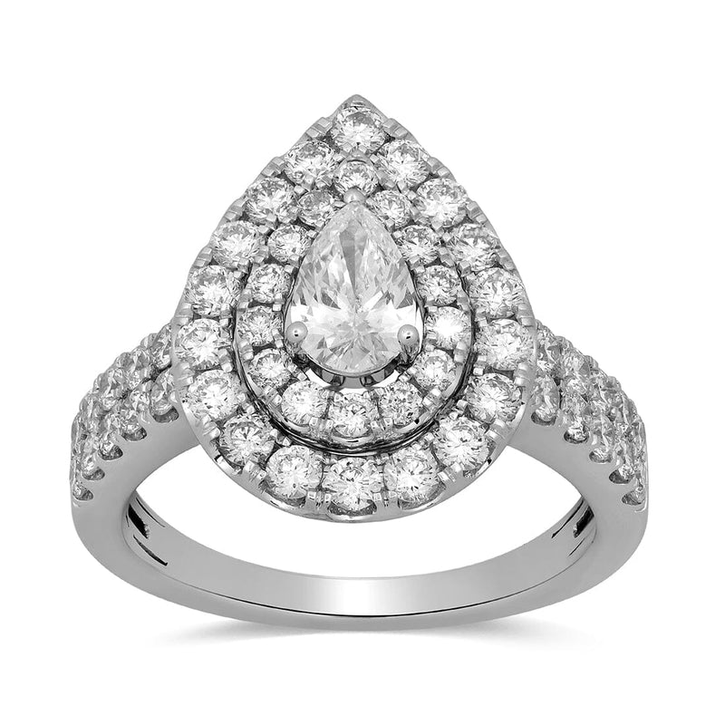 Meera Solitaire Pear Shaped Ring with 2.00ct of Laboratory Grown Diamonds in 10ct White Gold Rings Bevilles 