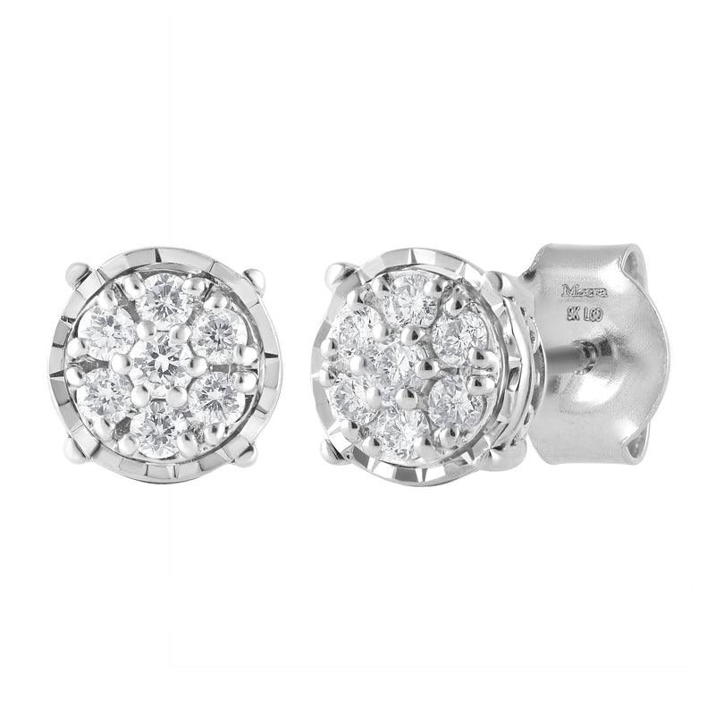 Meera Flower Earrings with 1/5ct of Laboratory Grown Diamonds in 9ct White Gold Earrings Bevilles 