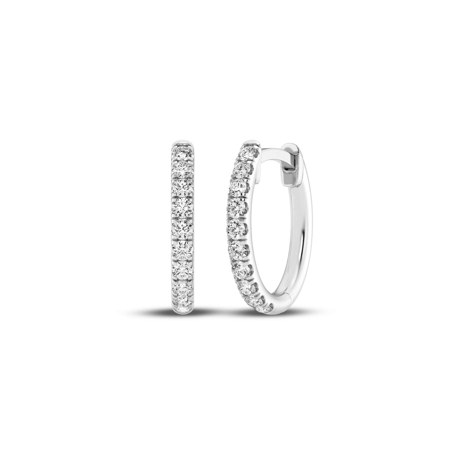 Meera Hoop Earrings with 1/5ct of Laboratory Grown Diamonds in 9ct White Gold Earrings Bevilles 