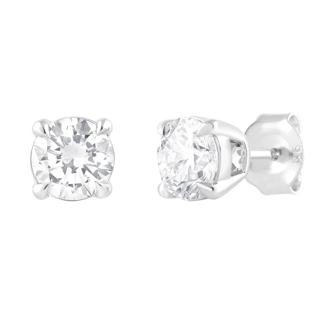 Meera 2.00ct Laboratory Grown Solitaire Diamond Earrings in 9ct White Gold Earrings Bevilles 