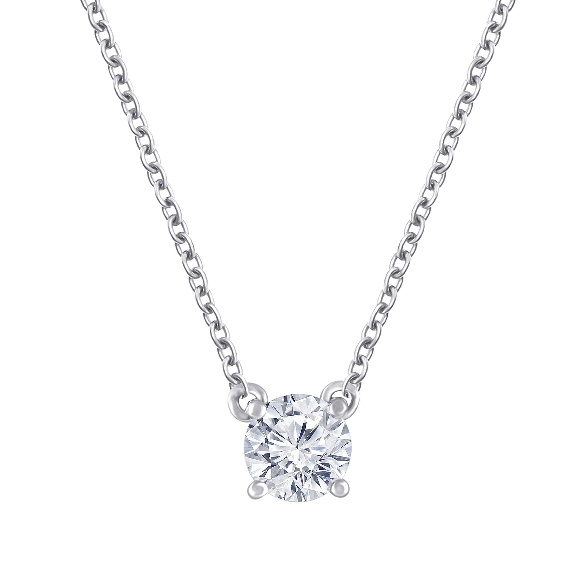 Meera 1/2ct Laboratory Grown Diamond Solitaire Necklace in 9ct White Gold Necklaces Bevilles 