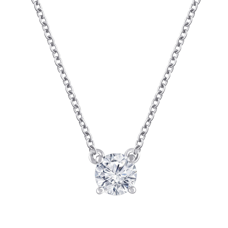 Meera 1/2ct Laboratory Grown Diamond Solitaire Necklace in 9ct White Gold Necklaces Bevilles 