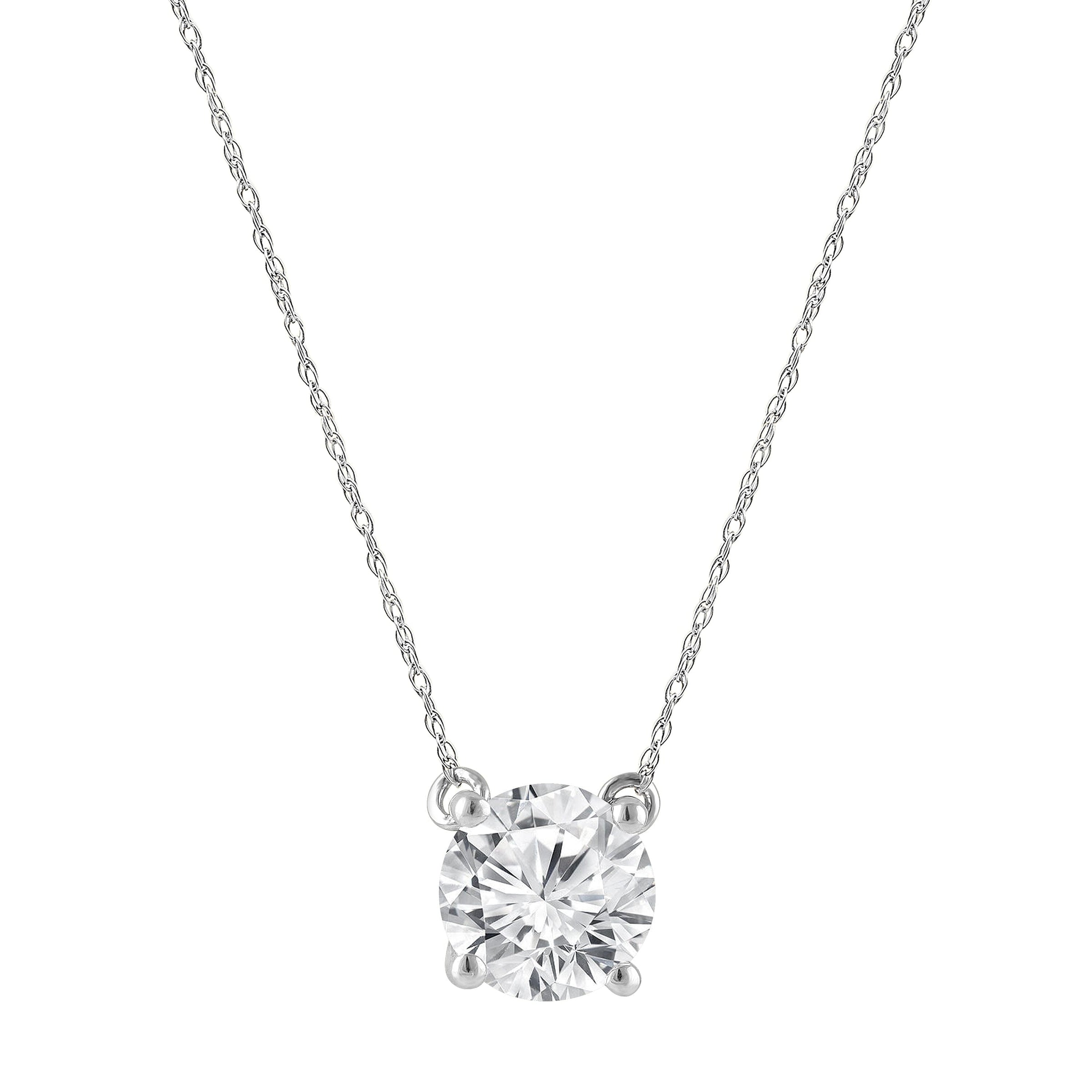 Meera 1.00ct Laboratory Grown Solitaire Diamond Necklace in 9ct White Gold Necklaces Bevilles 