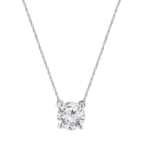 Meera 1.00ct Laboratory Grown Solitaire Diamond Necklace in 9ct White Gold Necklaces Bevilles 