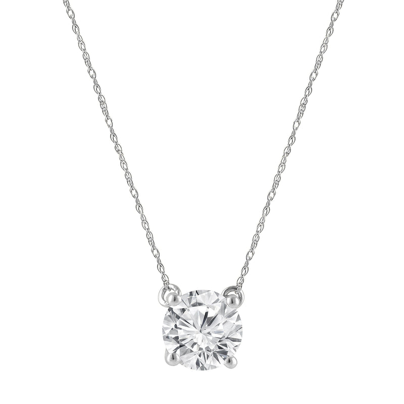 Meera 1.00ct Laboratory Grown Solitaire Diamond Necklace in 9ct White Gold Necklaces Bevilles 