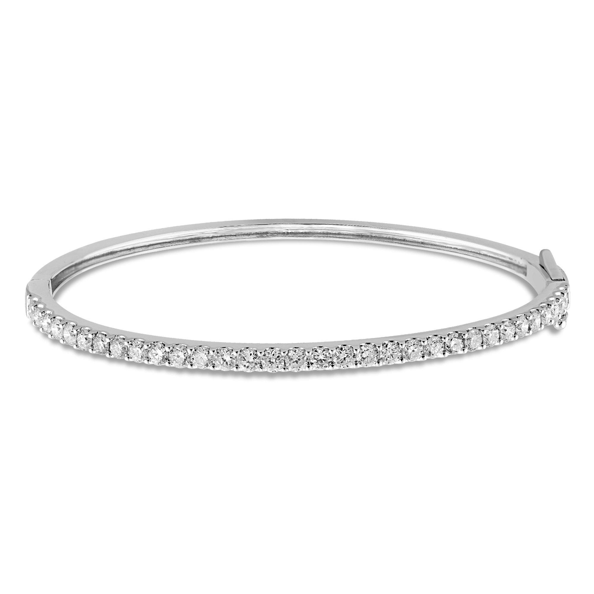 Meera Bangle with 2.00ct of Laboratory Grown Diamonds in 9ct White Gold Bangles Meera 