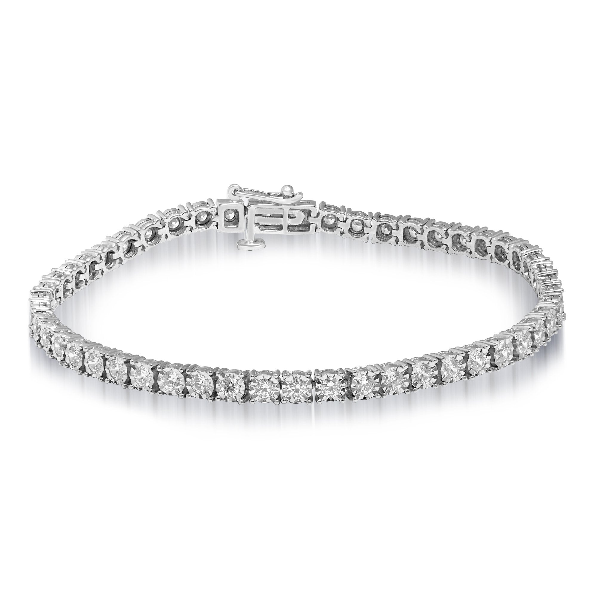 Meera Tennis Bracelet with 3.00ct of Laboratory Grown Diamonds in 9ct White Gold Bracelets Bevilles 