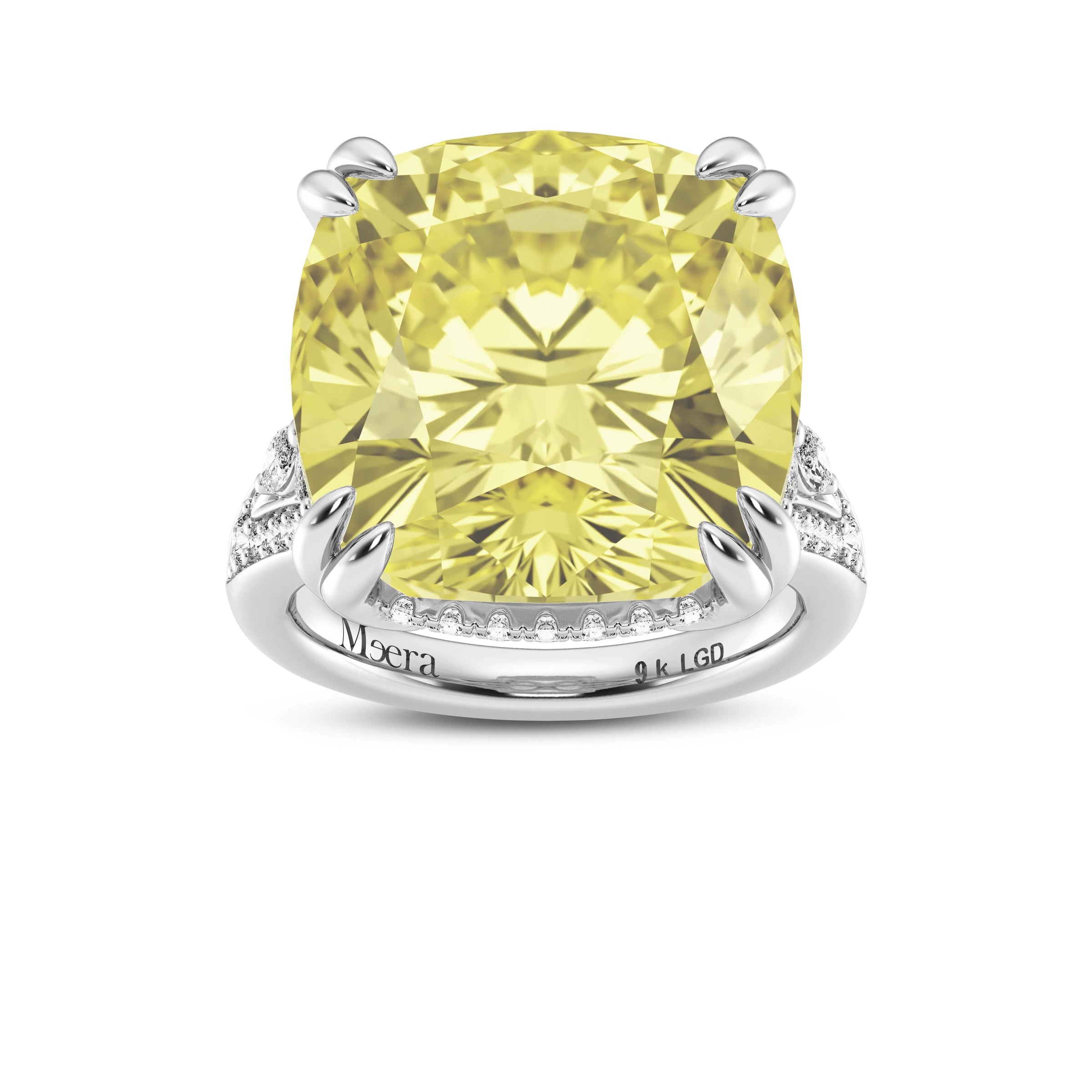 Meera Laboratory Grown Yellow Sapphire Ring with 3/4ct of Laboratory Grown Diamonds in 9ct White Gold Rings Bevilles 