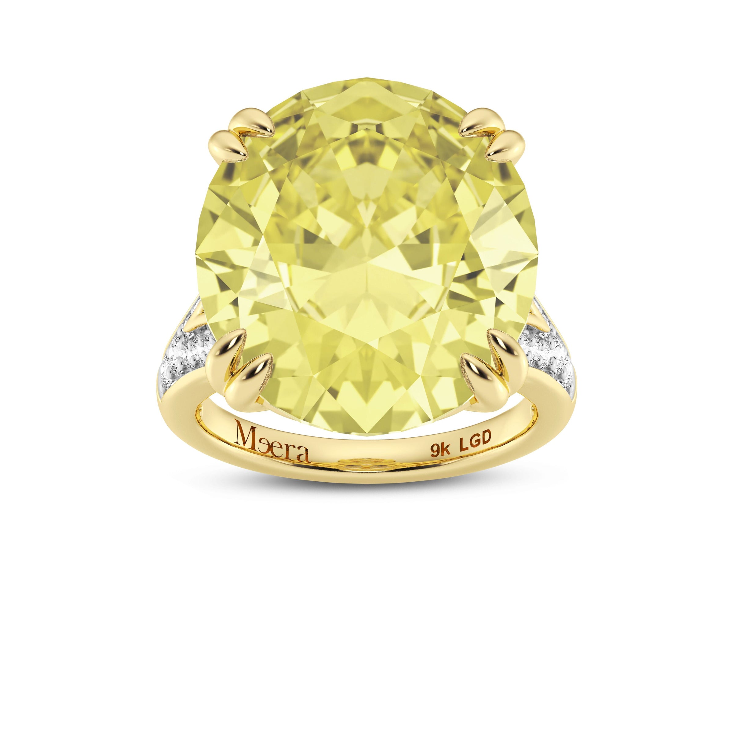 Meera Laboratory Grown Yellow Sapphire Ring with 0.60ct of Laboratory Grown Diamonds in 9ct Yellow Gold Rings Bevilles 