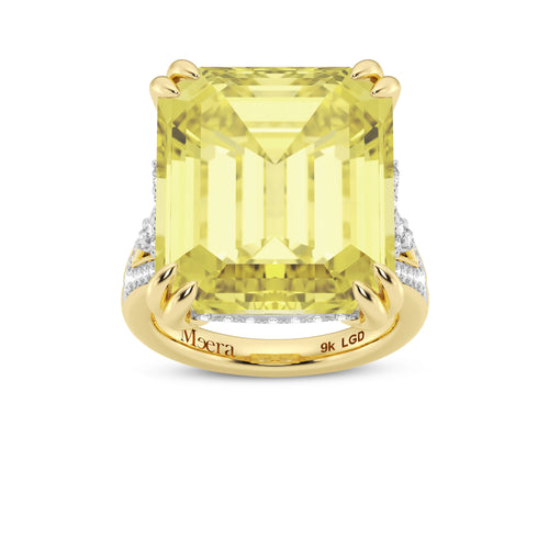Meera Laboratory Grown Yellow Sapphire Ring with 3/4ct of Laboratory Grown Diamonds in 9ct Yellow Gold Rings Bevilles 