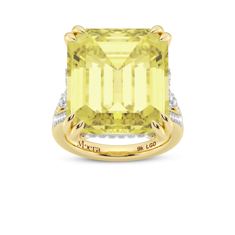 Meera Laboratory Grown Yellow Sapphire Ring with 3/4ct of Laboratory Grown Diamonds in 9ct Yellow Gold Rings Bevilles 