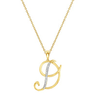 Diamond Initial Pendants in 9ct Yellow Gold Necklaces Bevilles D 