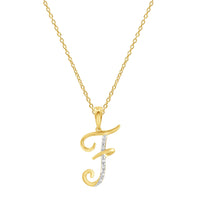 Diamond Initial Pendants in 9ct Yellow Gold Necklaces Bevilles F 