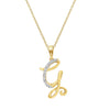 Diamond Initial Pendants in 9ct Yellow Gold Necklaces Bevilles G 
