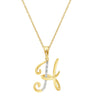 Diamond Initial Pendants in 9ct Yellow Gold Necklaces Bevilles H 