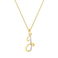 Diamond Initial Pendants in 9ct Yellow Gold Necklaces Bevilles J 