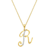 Diamond Initial Pendants in 9ct Yellow Gold Necklaces Bevilles R 