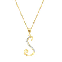 Diamond Initial Pendants in 9ct Yellow Gold Necklaces Bevilles S 