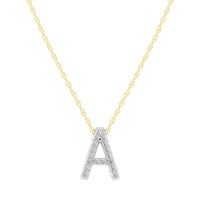 Diamond Initial Slider Necklace in 9ct Yellow Gold Necklaces Bevilles A 