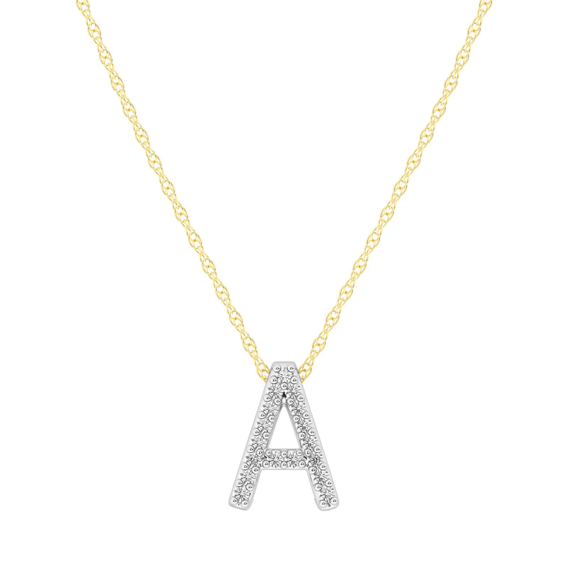 Diamond Initial Slider Necklace in 9ct Yellow Gold Necklaces Bevilles A 