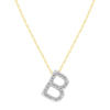 Diamond Initial Slider Necklace in 9ct Yellow Gold Necklaces Bevilles B 