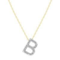 Diamond Initial Slider Necklace in 9ct Yellow Gold Necklaces Bevilles 