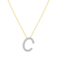 Diamond Initial Slider Necklace in 9ct Yellow Gold Necklaces Bevilles C 