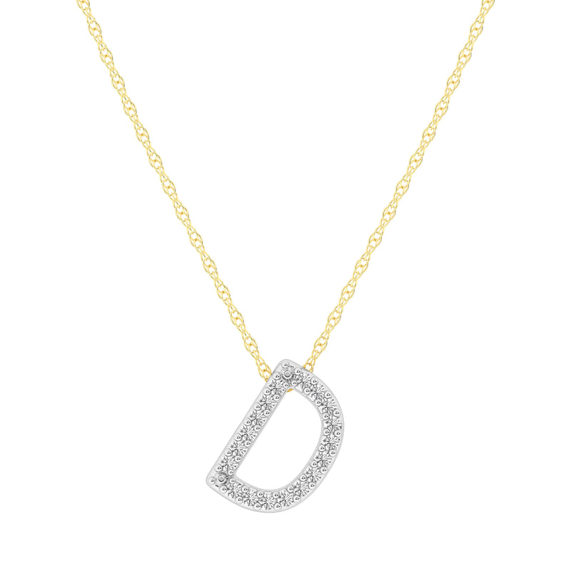 Diamond Initial Slider Necklace in 9ct Yellow Gold Necklaces Bevilles 